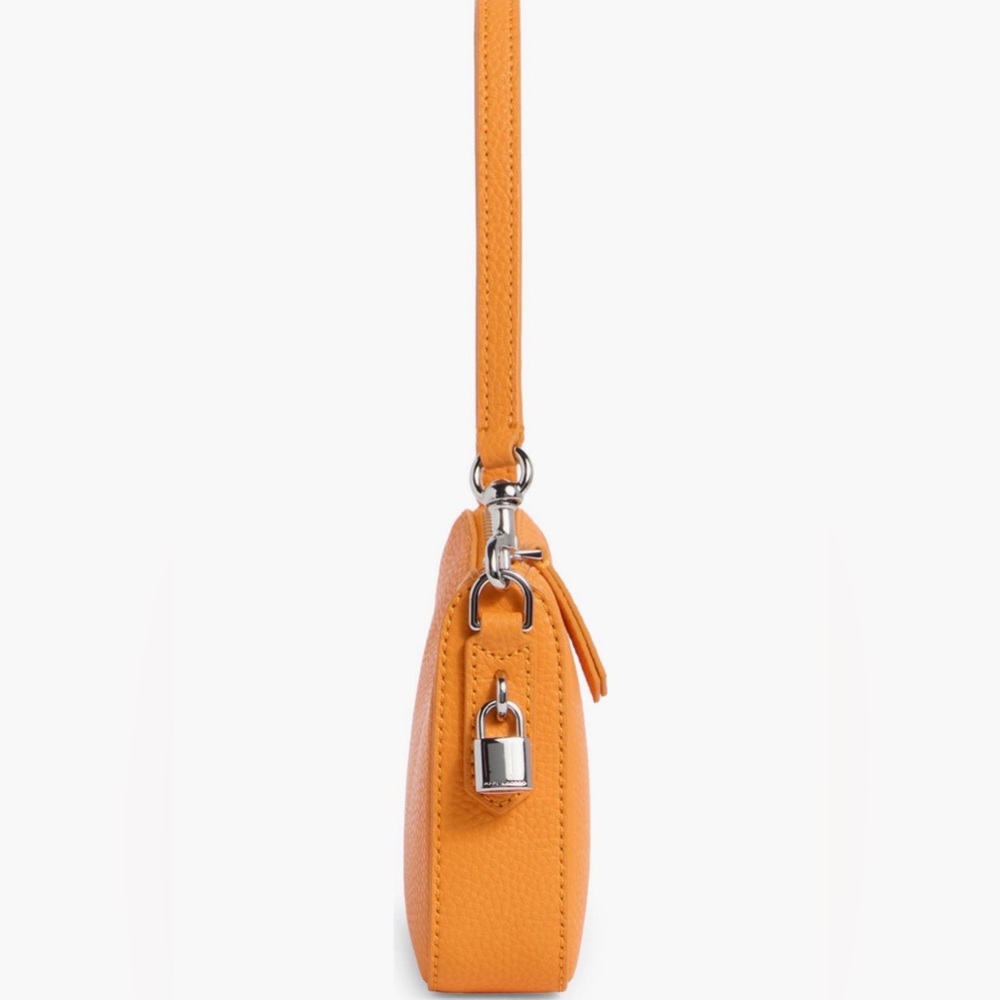 Tangerine Orange Marc Jacobs SLG Convertible Wristlet Zip Top Leather Like New - Picture 4 of 6